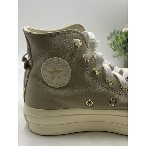 Converse Chuck Taylor All Star CTAS Lift Platform High 'String' Pale Putty Sz 6 - Picture 14 of 16